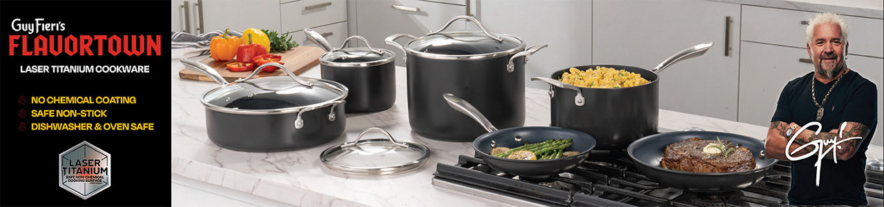 GuyFieri's FLAVORTOWN LASER TITANIUM COOKWARE