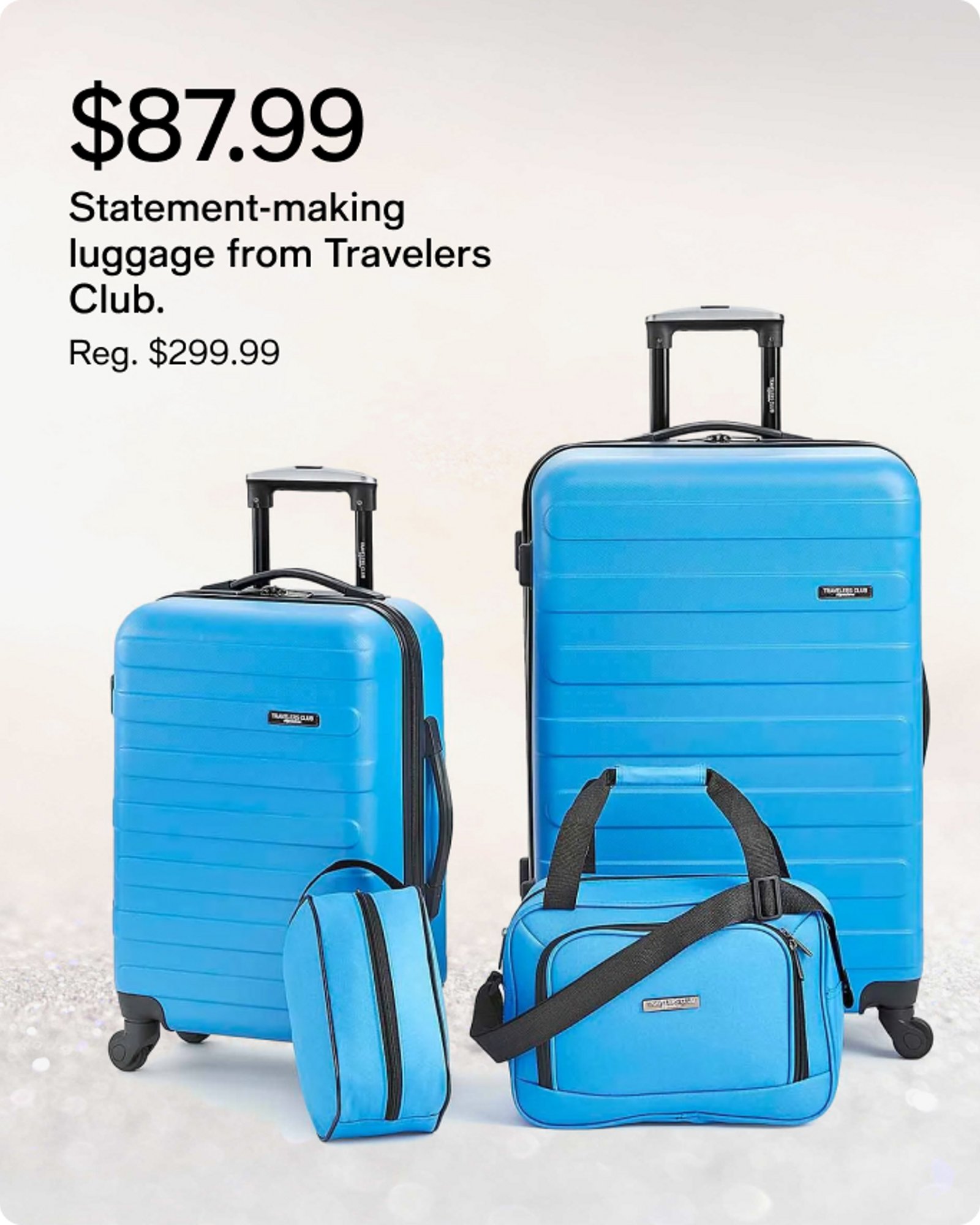 $87.99 Statement making luggage from Travelers club