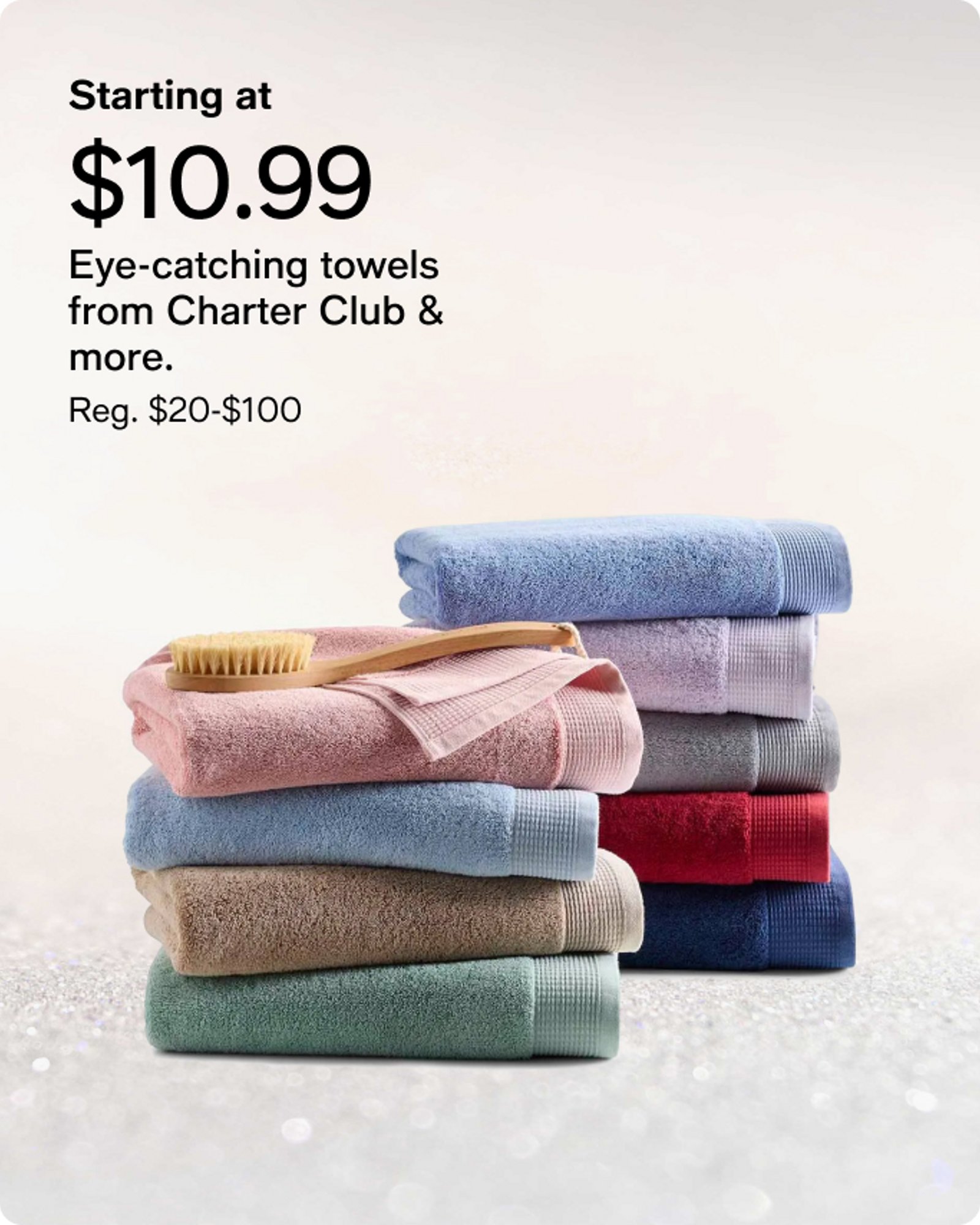 Starting at $10.99 Eye catching towels