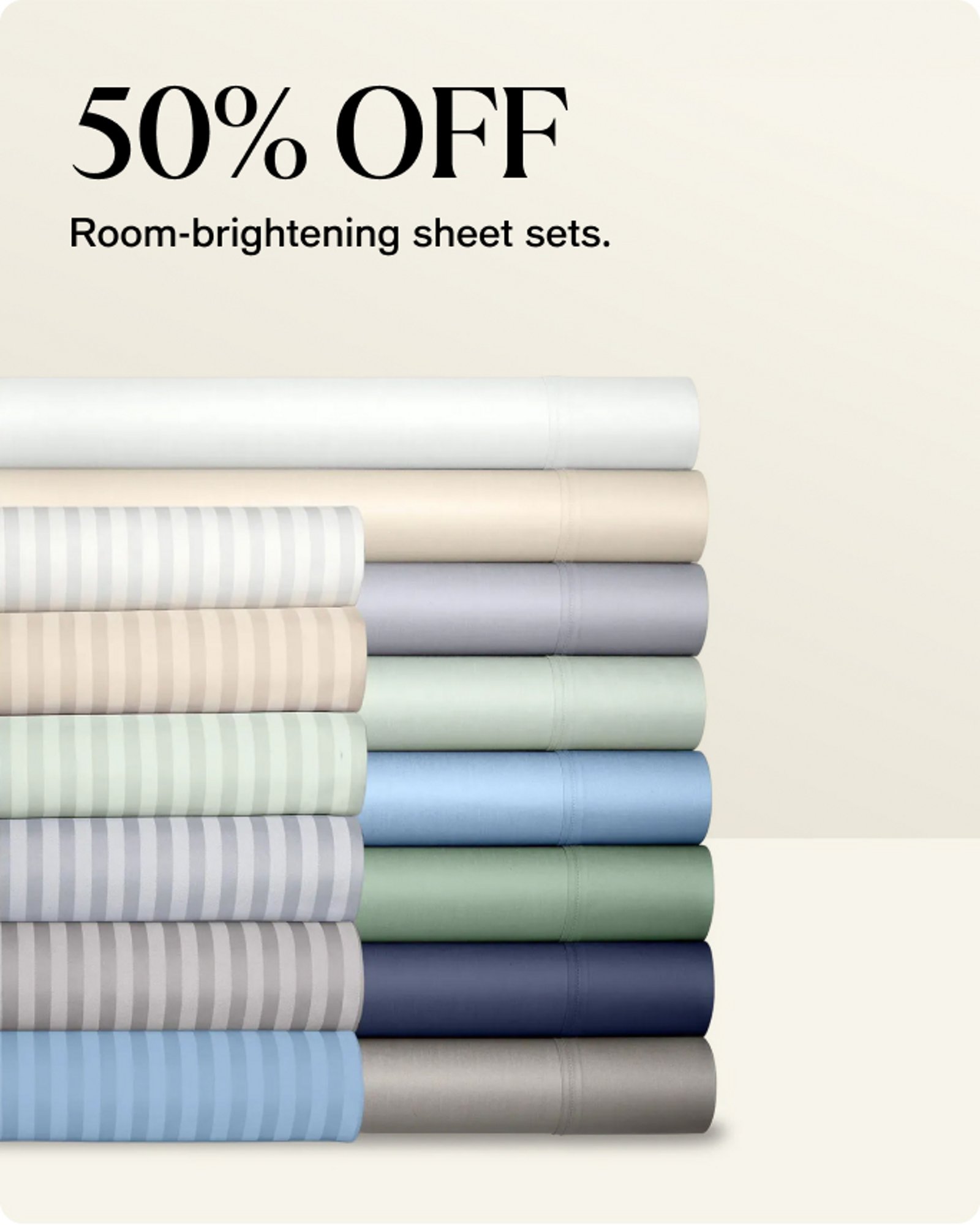 50% OFF Room brightening sheet sets