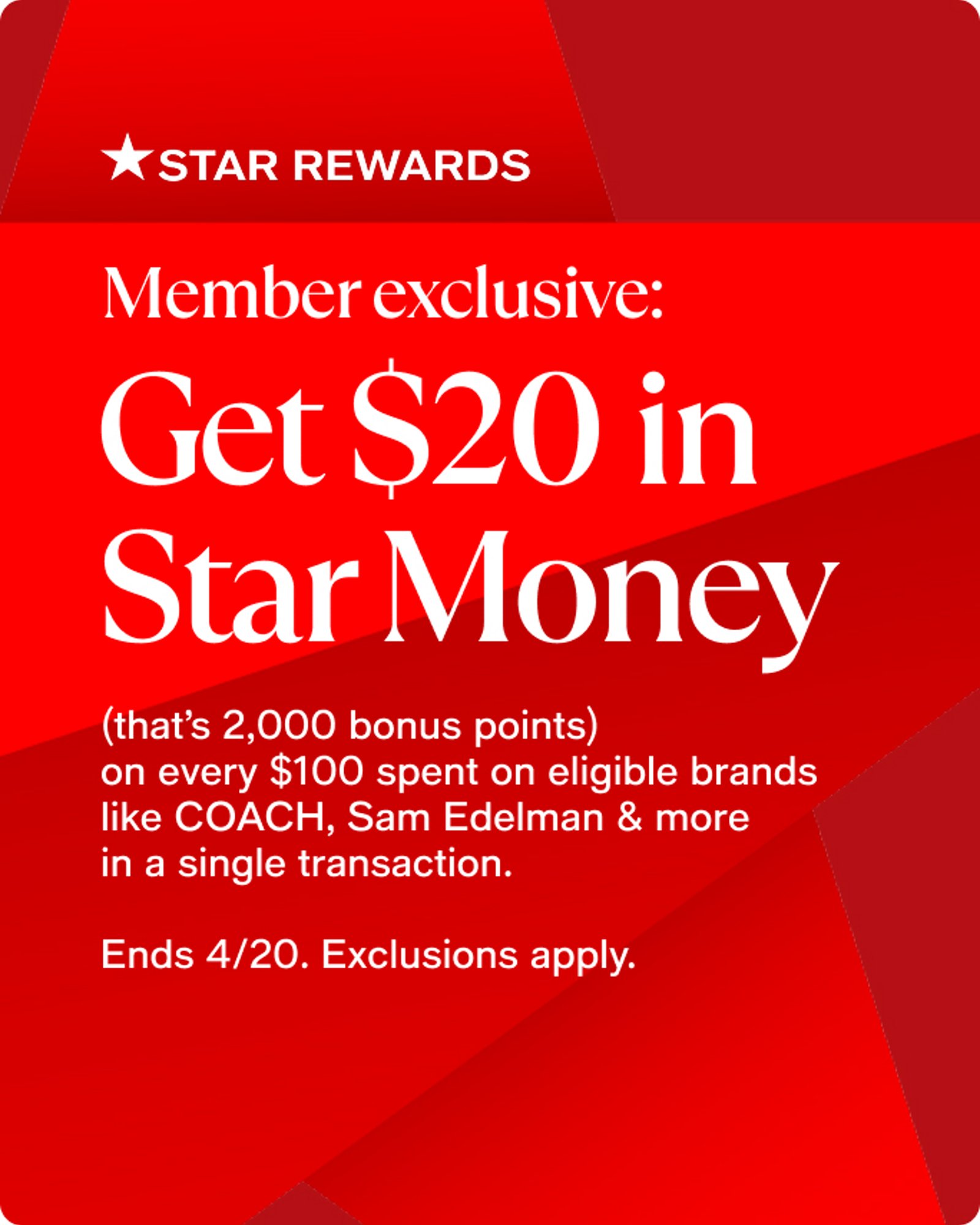 Get $20 in star money