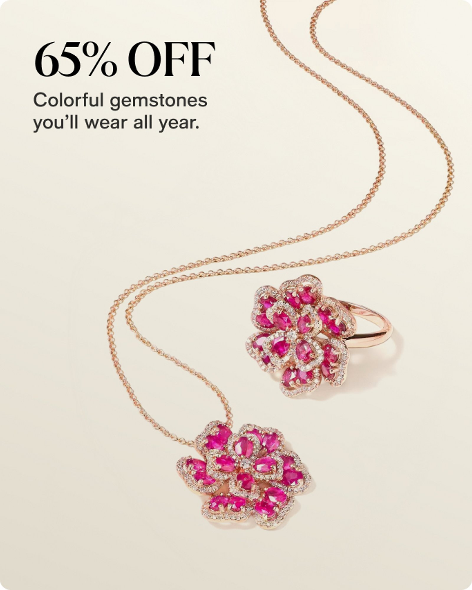 65% off gemstone jewelry
