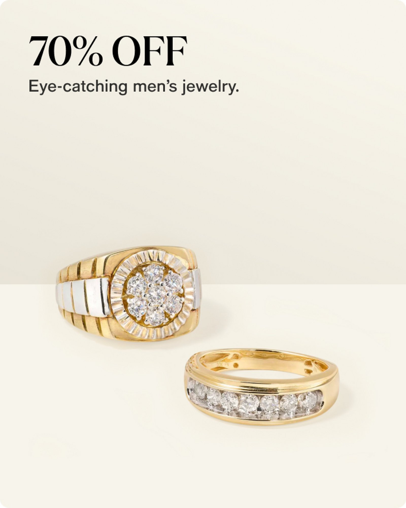 70% off men’s jewelry