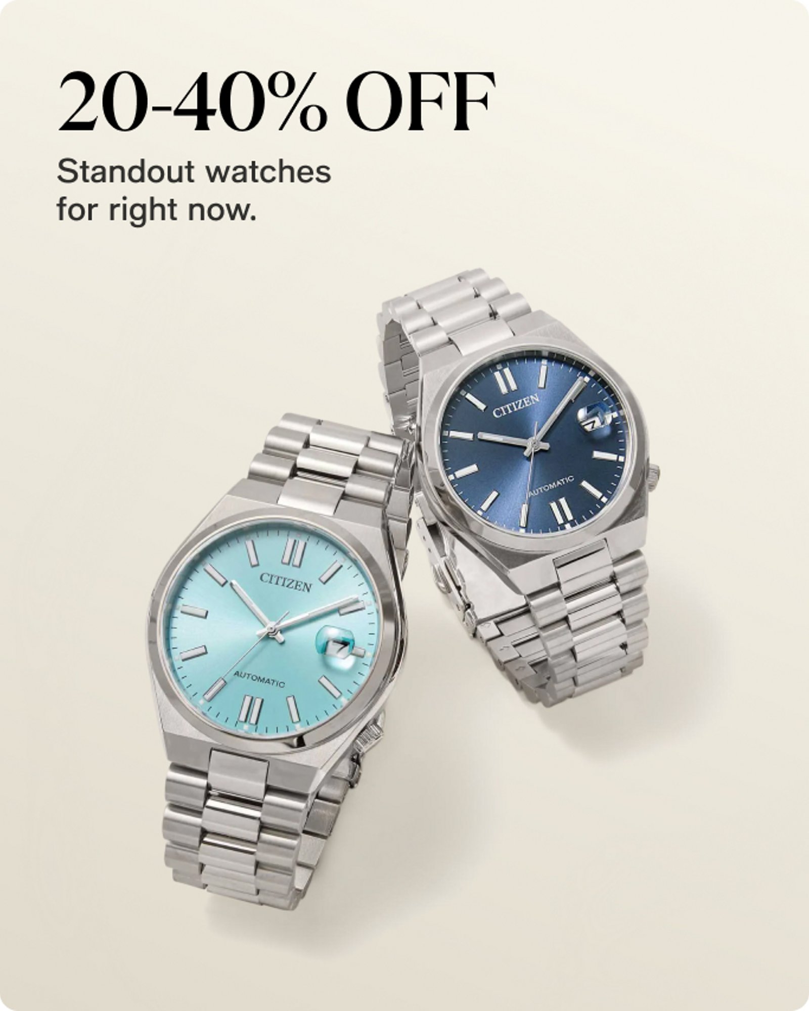 20-40% off watches
