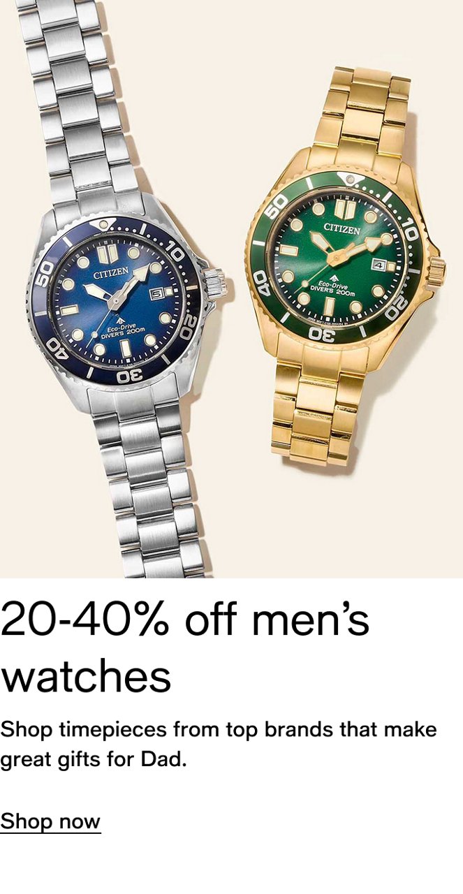 20-40% off men's watches