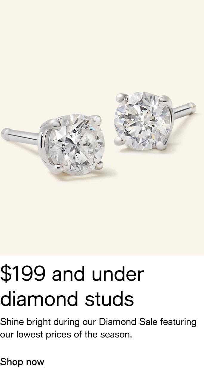 $199 and under diamond studs